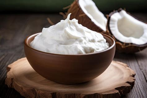 Premium AI Image | Organic coconut yogurt made at home presented in a ...