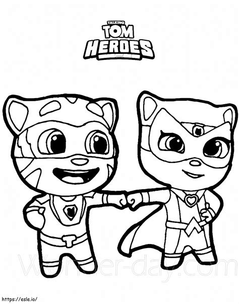 Hero Tom And Angela coloring page
