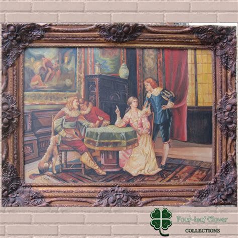 jual lukisan eropa klasik pemain kartu indonesiashopee indonesia