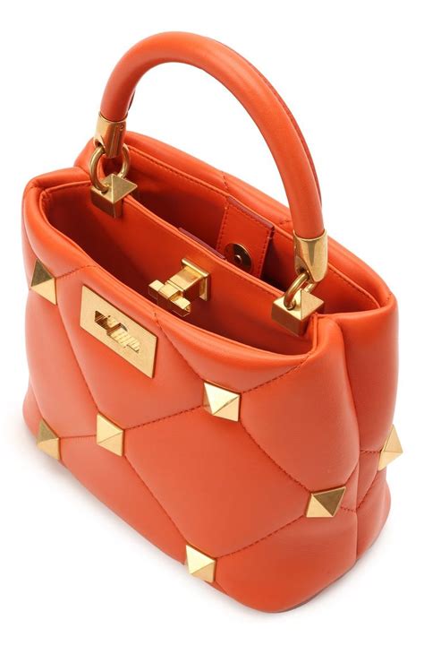 Женская оранжевая сумка roman stud VALENTINO купить в интернет-магазине ...