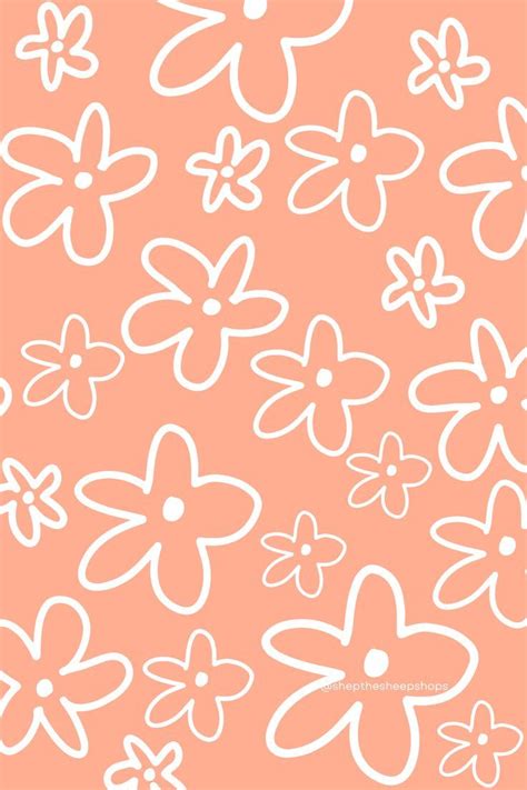 Monochrome abstract orange floral pattern background | Flower outline, Floral doodle, Flower doodles