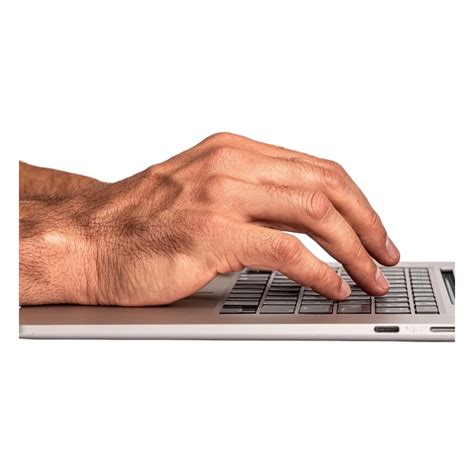 Close-up of a Hand Typing on a Modern Laptop Keyboard in Focus 55661450 PNG
