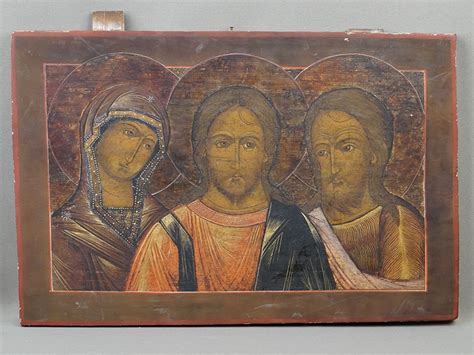Икона «Деисус», дерево, левкас, темпера, 31,0 × 46,8см, XIX век ...