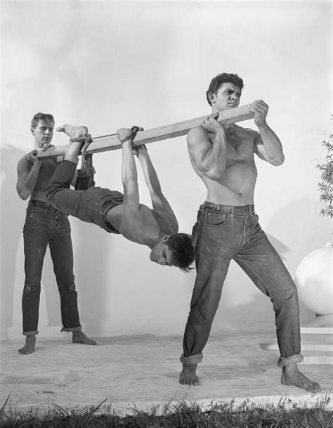 Bob Mizer, Cliff Bankes, Steve Epplett and Bob Dupre (hogtied), Los