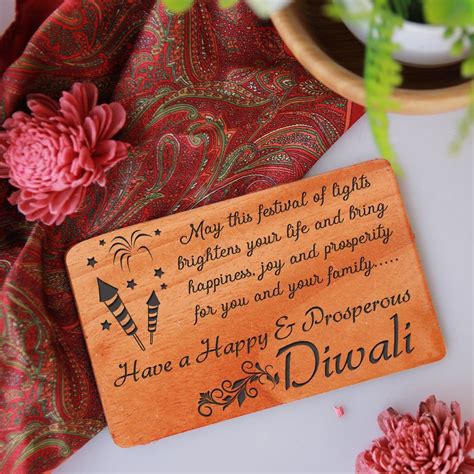 Diwali Greeting Card| Deepavali Wishes| Custom Wooden Cards - woodgeekstore