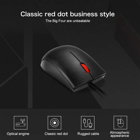 Lenovo M120 Pro Fashion Office Red Dot Wired Mouse (Black) – Alexnld.com