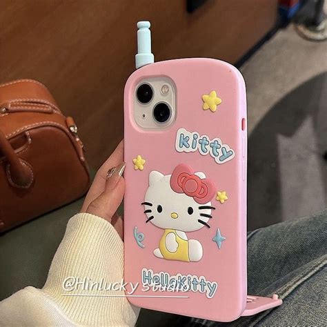 Mirror Cute 3D Hello Kitty Phone Case For iPhone 16 15 14 13 12 Pro Max