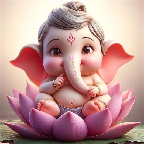 cute lord ganesha premium ai generated image
