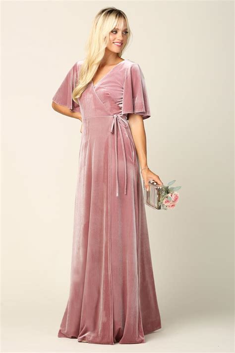 Hunter Green Mother of the Bride Long Flutter Sleeve Velvet Gown for