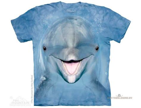 Футболка с дельфином для мужчин или женщин dolphin Face от бренда The ...