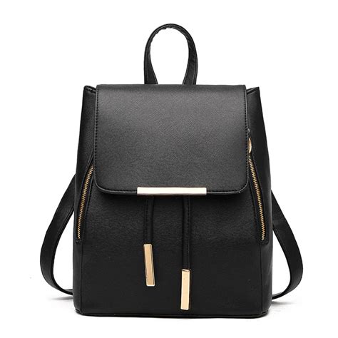 fashion women backpack high quality pu leather backpacks  teenage girls school bags preppy