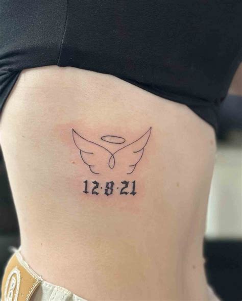 70 Angel Wings Tattoo Design Inspiration - Memorial, Minimalistic, 11: