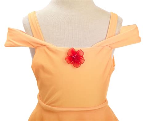 Girls Princess Belle Swimming Costume with Skirt One Piece Swimsuit Sw