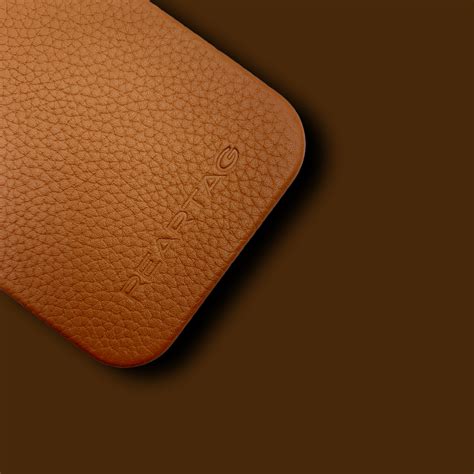 brown genuine leather case reartag