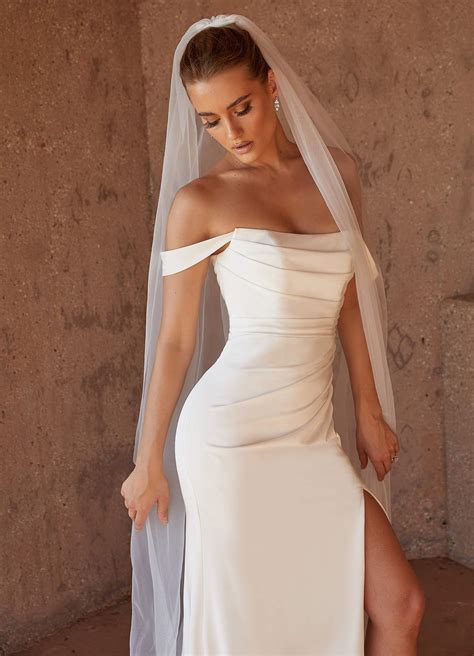 Diamond White Azazie Moonlight Diamond White Mermaid Scoop Pleated ...