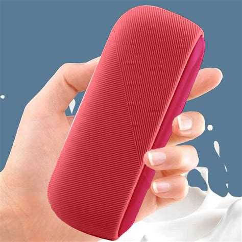 Tok és borítókészlet iQOS 3 Duo-hoz, szilikon, Tweed Design, piros, KOF