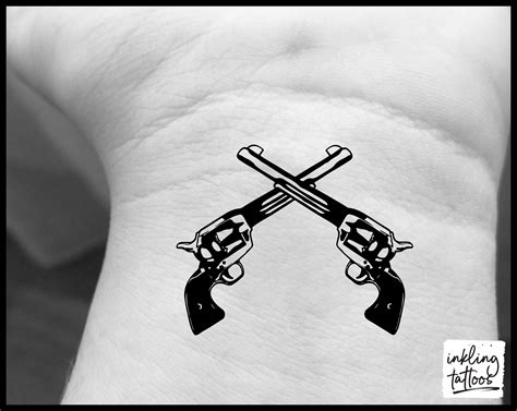 Crossed Guns Temporary Tattoo Pre-cut - Etsy Canada