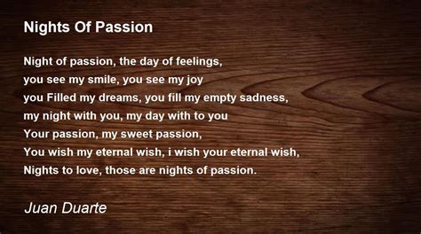 Nights Of Passion - Nights Of Passion Poem by Juan Duarte