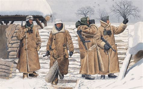 Рисунок Немецкая пехота в тулупах на рабочий стол | Солдаты War Wallpapers