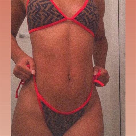 Fendi Women's Red and Brown Bikinis-and-tankini-sets | Depop