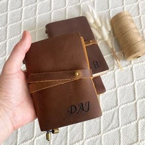 Personalized Refillable Leather Notebook, A6 A5 Leather Notepad, Daily ...