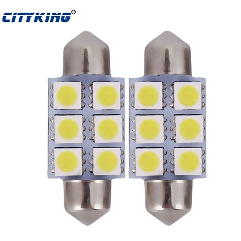 100pcs/lot C5W 31mm 36mm 39mm 42mm 5050 SMD 6LED Festoon smd light Dome ...