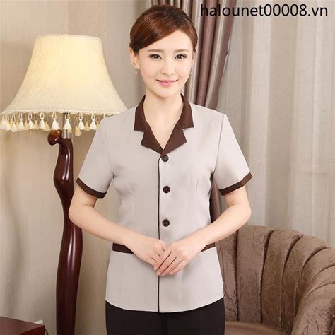 Áo Đồng Phục Nhân Viên Dọn Vệ Sinh Khách Sạn Tay Ngắn Thiết Kế Trẻ ...
