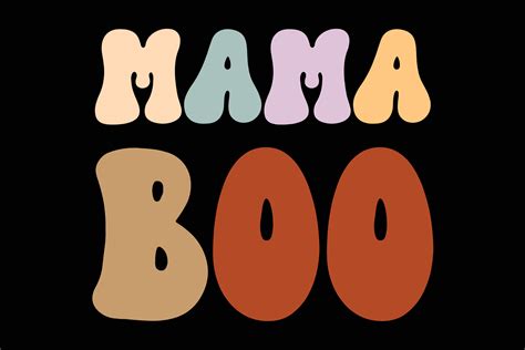 Mama Boo Retro Groovy Funny Halloween T-Shirt Design 26694481 Vector ...