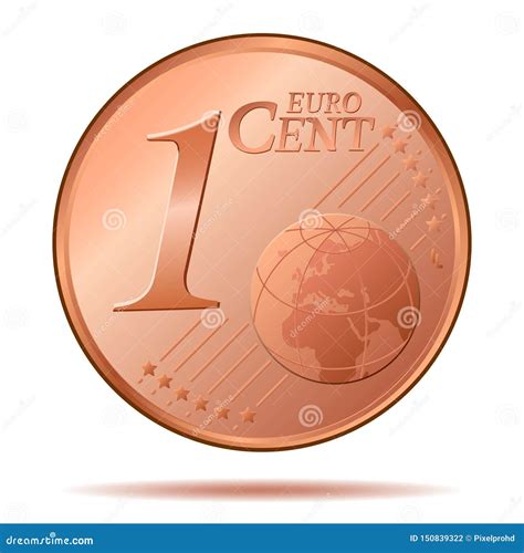1 Euro Cent Coin Vector Illustration Stock Vector - Illustration of ...