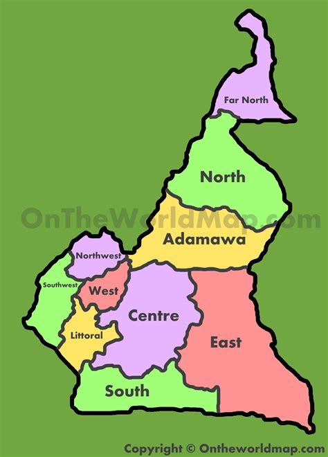 Administrative map of Cameroon - Ontheworldmap.com