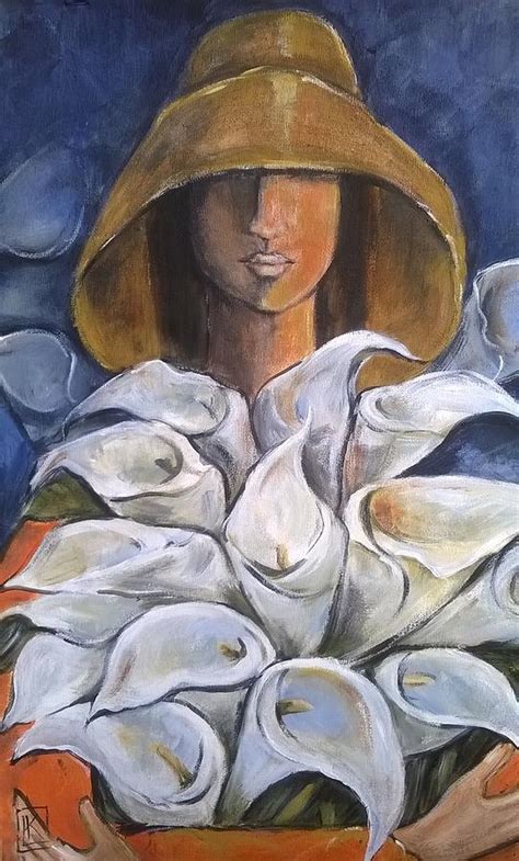 Arms Full Of Arum Lilies Painting by Kareni Bester - Fine Art America