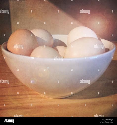 Fresh bantam eggs Stock Photo - Alamy