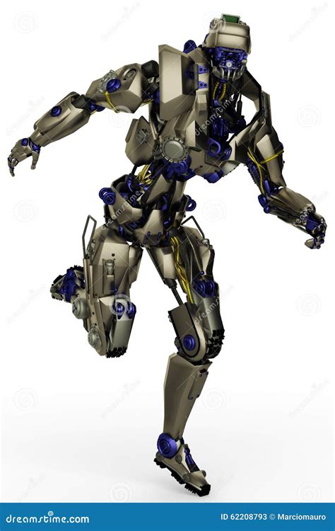 Super robot running stock illustration. Illustration of robotic - 62208793