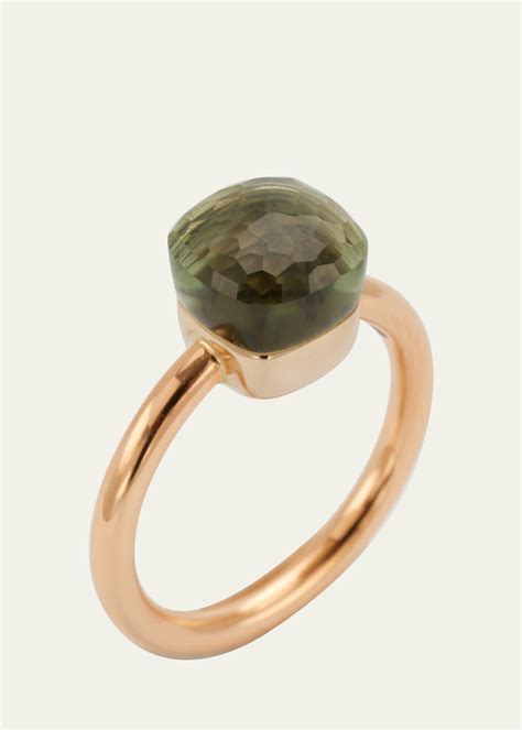 Pomellato Nudo Petite Rose & White Gold Ring with Prasiolite - Bergdorf