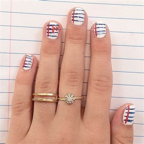 G Hannelius Blue, Navy Blue, White Nail Art Nails | Steal Her Style