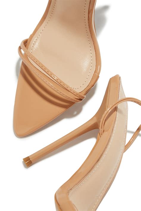 Miss Lola | Zemira Nude Lace Up High Heels – MISS LOLA