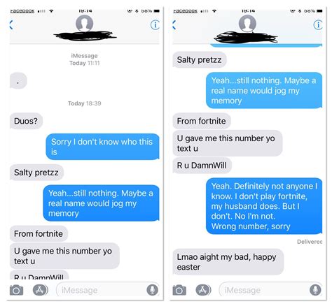 Random texts my wife got today. Missed connections. : r/FortNiteBR