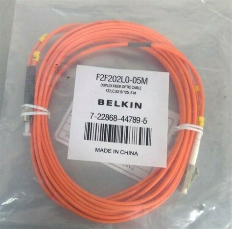 5M DUPLEX FIBER OPTIC CABLE MMF LC/LC 62.5/125 ROHS (F2F202LL-05M)