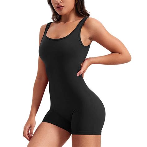 One Piece Workout Jumpsuits for Women Backless Tummy Control Sleeveless
