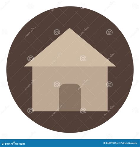 Small brown house, icon stock vector. Illustration of building - 260378756