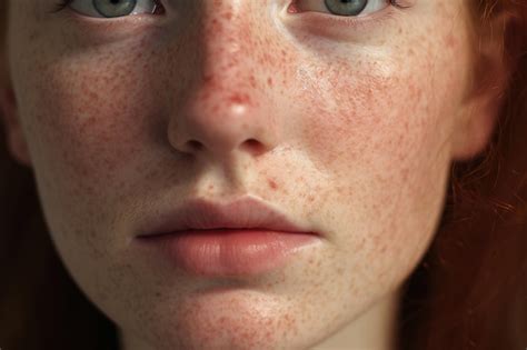 Premium AI Image | a close up of a woman with frecklesrosacea couperose ...