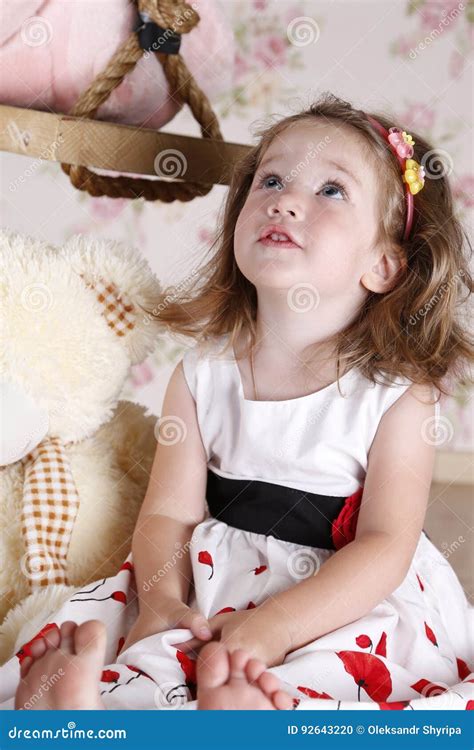 Little girl looking up stock photo. Image of beautiful - 92643220