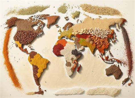 Colourful spices world map stock illustration. Illustration of dessert ...