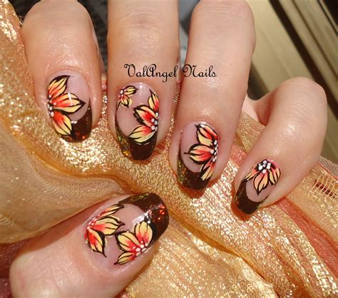 valangel nails art nail art autumn leaves