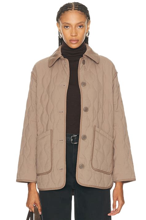 varley wilson quilted jacket  ash taupe fwrd