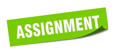 assignment sticker assignment square sign stock vector illustration