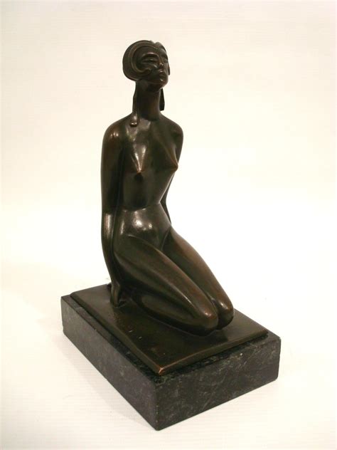 Art Deco Bronze Sculpture Figure of a Naked Woman by Sibylle May