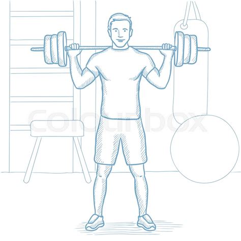 Weightlifting Sketch at PaintingValley.com | Explore collection of ...