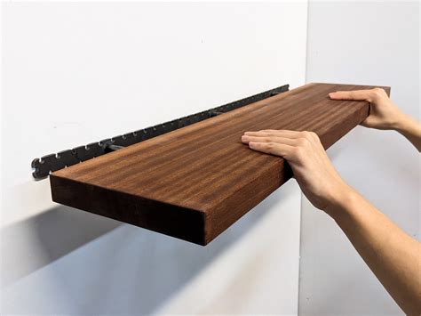 long floating shelves  oak