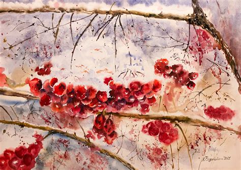 Viburnum red berries. Winter stories – Nadezhda Bogomolova